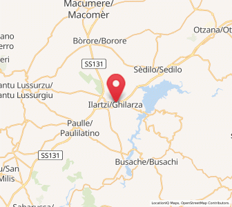 Map of Ghilarza, Sardinia