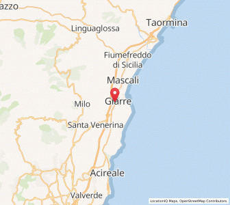 Map of Giarre, Sicily