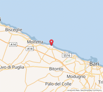 Map of Giovinazzo, Apulia