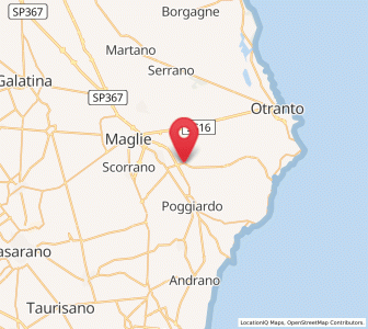 Map of Giuggianello, Apulia