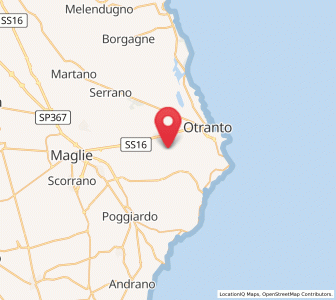Map of Giurdignano, Apulia
