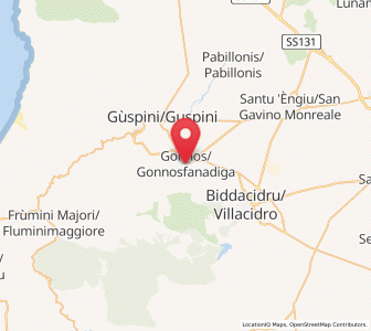 Map of Gonnosfanadiga, Sardinia