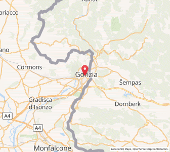 Map of Gorizia, Friuli Venezia Giulia