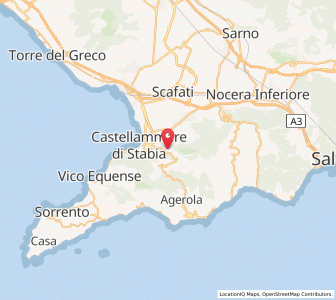 Map of Gragnano, Campania
