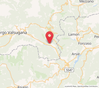 Map of Grigno, Trentino-Alto Adige