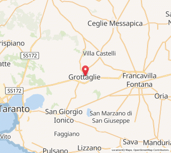 Map of Grottaglie, Apulia