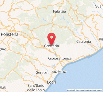 Map of Grotteria, Calabria