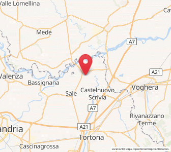 Map of Guazzora, Piedmont