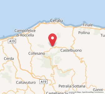 Map of Isnello, Sicily
