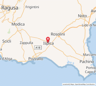 Map of Ispica, Sicily