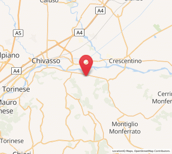 Map of Lauriano, Piedmont