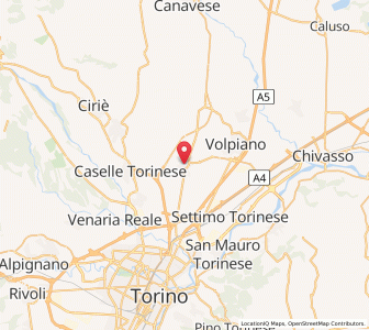 Map of Leini, Piedmont