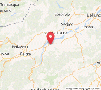 Map of Lentiai, Veneto
