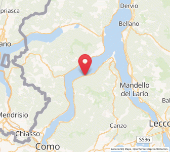 Map of Lezzeno, Lombardy