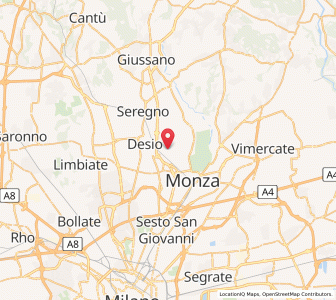 Map of Lissone, Lombardy