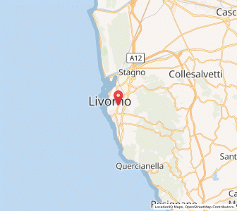 Map of Livorno, Tuscany