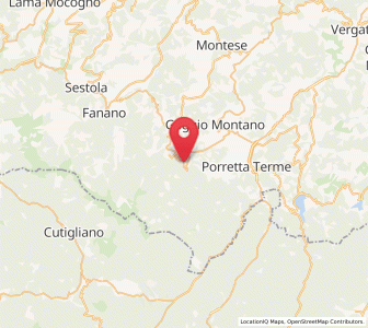 Map of Lizzano in Belvedere, Emilia-Romagna