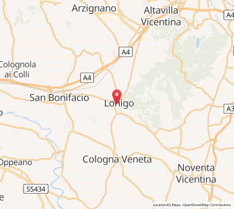 Map of Lonigo, Veneto