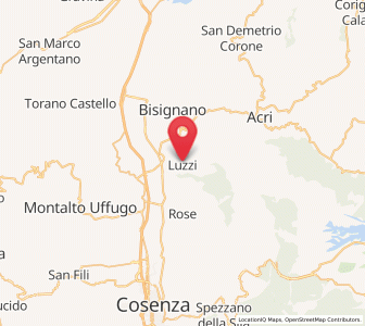 Map of Luzzi, Calabria