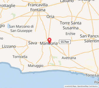 Map of Manduria, Apulia