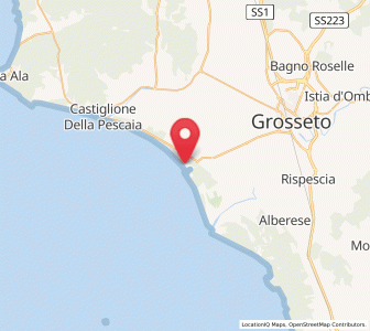 Map of Marina di Grosseto, Tuscany