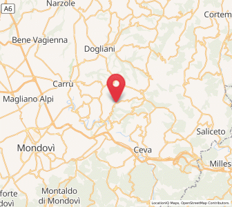 Map of Marsaglia, Piedmont