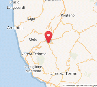 Map of Martirano Lombardo, Calabria