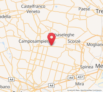 Map of Massanzago-Ca' Baglioni-San Dono, Veneto