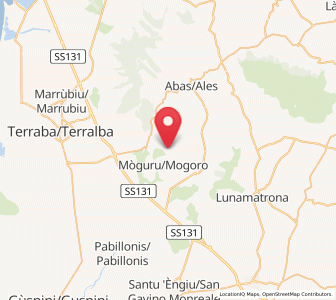 Map of Masullas, Sardinia