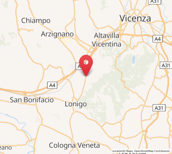 Map of Meledo, Veneto