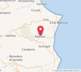 Map of Melissa, Calabria