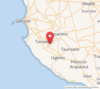 Map of Melissano, Apulia