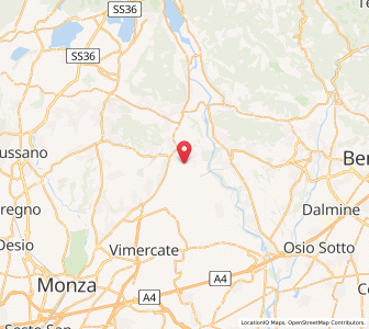 Map of Merate, Lombardy