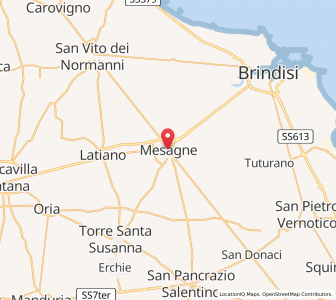 Map of Mesagne, Apulia