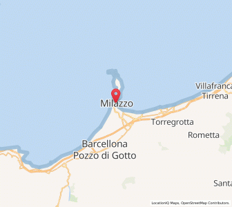 Map of Milazzo, Sicily