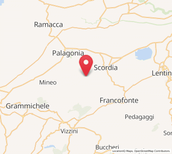 Map of Militello in Val di Catania, Sicily