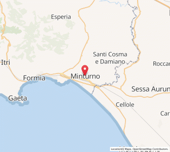 Map of Minturno, Lazio