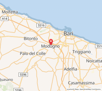 Map of Modugno, Apulia