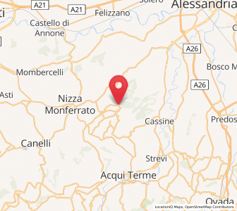 Map of Mombaruzzo, Piedmont