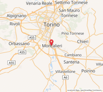 Map of Moncalieri, Piedmont