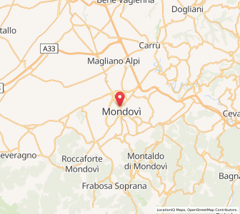 Map of Mondovì, Piedmont