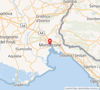 Map of Monfalcone, Friuli Venezia Giulia