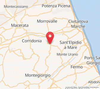 Map of Monte San Giusto, The Marches