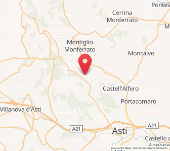 Map of Montechiaro d'Asti, Piedmont