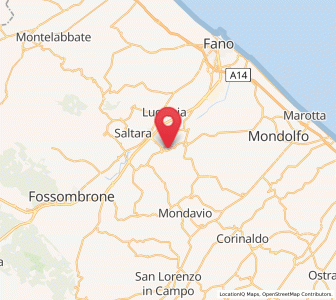 Map of Montemaggiore al Metauro, The Marches