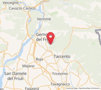 Map of Montenars, Friuli Venezia Giulia