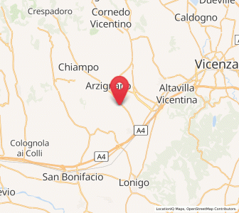 Map of Montorso Vicentino, Veneto