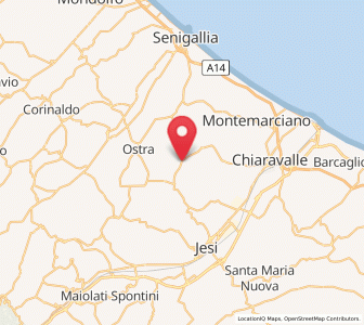 Map of Morro d'Alba, The Marches