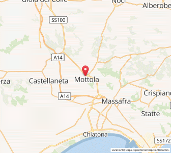Map of Mottola, Apulia