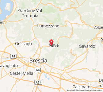 Map of Nave, Lombardy